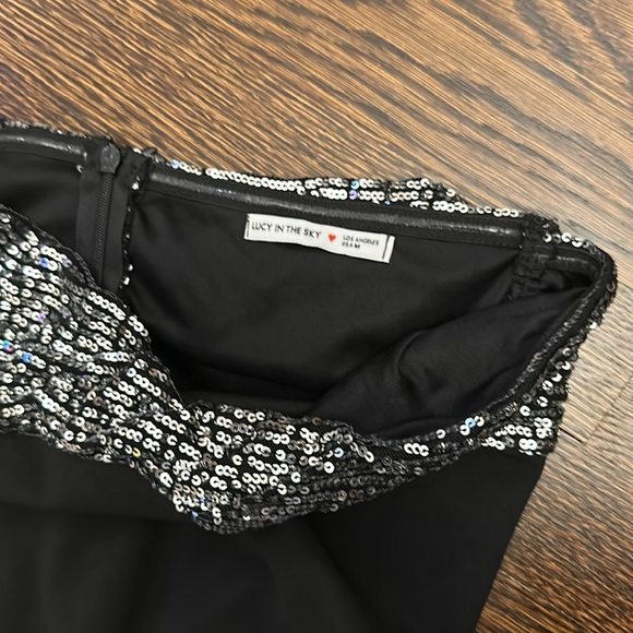 Women's Black and Silver formal mini dress - Picture 2 of 6